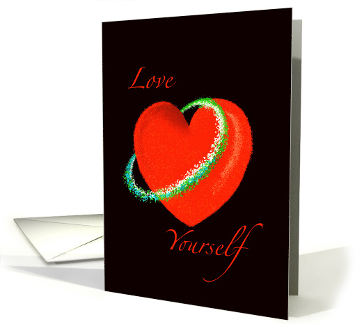 Red Hearten Love Yourself Tiara Self Hug Heart card (1633284)