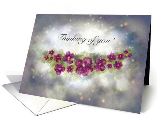 Pink Flowers Thinking of You card (1635762)