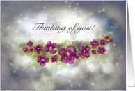 Pink Flowers Thinking of You card