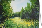 Thinking of You Landscape with Yellow Flowers and a Blue Sky card