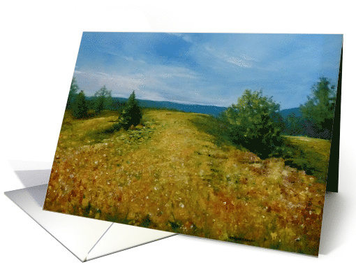 Thinking of You Landscape of a Golden Hill with a Blue Sky card