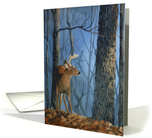 Deer with Trees and a Blue Sky Happy Birthday card (1663514)