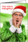 Christmas Elf Standing with Shocked Face card