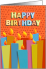 Birthday Candles on a Wild Orange Background card