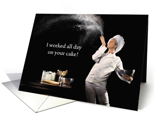 Happy Birthday Chef Baking with Cloud of Smoke card (1643364)