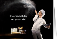 Happy Birthday Chef Baking with Cloud of Smoke card