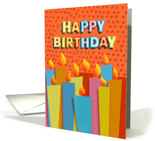 Birthday Candles on a Wild Orange Background card (1645228)
