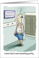 Birthday Inner Beauty Cartoon Male in Changing Room card