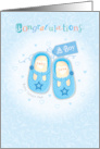 Congratulations a Baby Boy Blue Shoes card