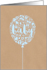 New Baby Boy Congratulations Blue Balloon on Kraft Look Background card