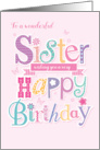 Sister Happy Birthday Lettering card