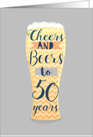Birthday a Glass of Cheers and Beers to 50 Years Blank Inside card