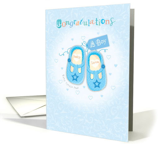Congratulations a Baby Boy Blue Shoes card (1645376)
