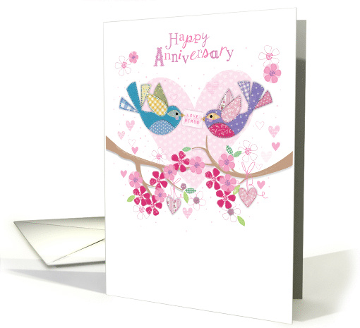 Happy Wedding Anniversary Love Birds card (1646386)