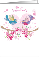 Happy Wedding Anniversary Love Birds card