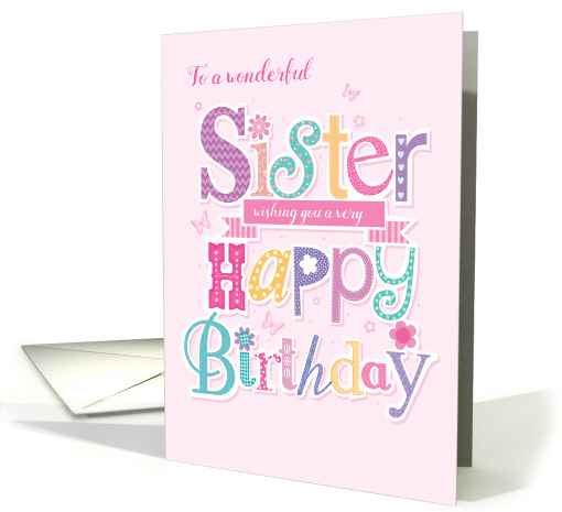 Sister Happy Birthday Lettering card (1647660)
