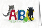 Alphabet and Cats Teacher Thank You card