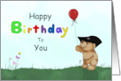 Colonial Bear With Balloon Youth Birthday card