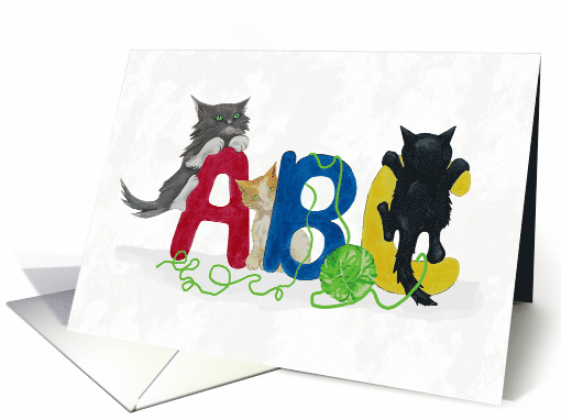 Alphabet and Cats Teacher Thank You card (1656474)