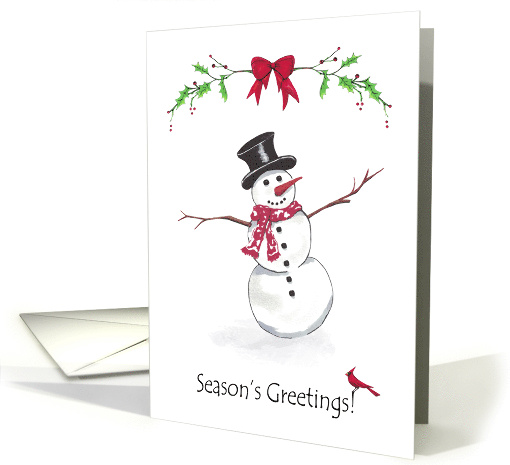 Snowman with Scarf and Cardinal Christmas card (1656476)