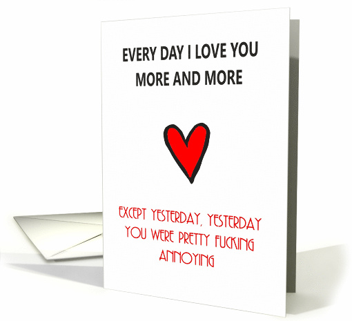 Every Day I Love You More and More Anniversary card (1654378)