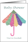 Baby Shower Invitation Colorful Umbrella card