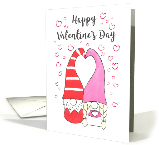 Happy Valentines Day Adorable Gnome Couple Hearts card (1657226)