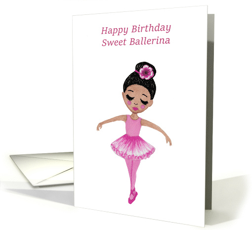 Happy Birthday Sweet Ballerina Girl Hispanic Black card (1664578)