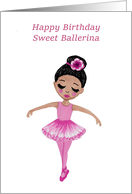 Happy Birthday Sweet Ballerina Girl Hispanic Black card