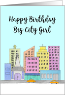 Happy Birthday Big City Girl Cityscape card
