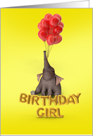 Baby Elephant birthday girl card