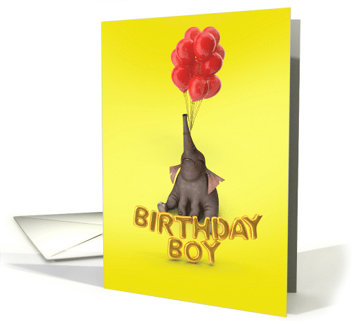 Baby Elephant birthday boy card (1733568)