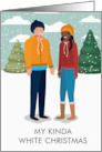 Interracial Couple Christmas Card
