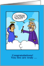 Comical Wedding Congratulations God Creates Match Funny Cartoon card