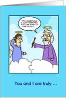 for Sweetheart Valentine’s Day God Creates Match Funny Cartoon Comical card