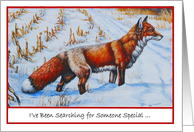 Valentine’s Day Red Fox in Winter for Someone Special card