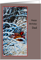 for Dad’s Birthday Winter Pheasant Painting card