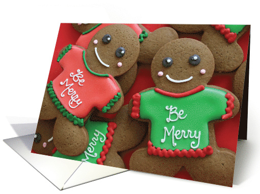 Merry Christmas Gingerbread Holiday Cookies card (1665824)