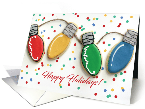 Happy Holidays Bright Lights Cookies card (1666316)