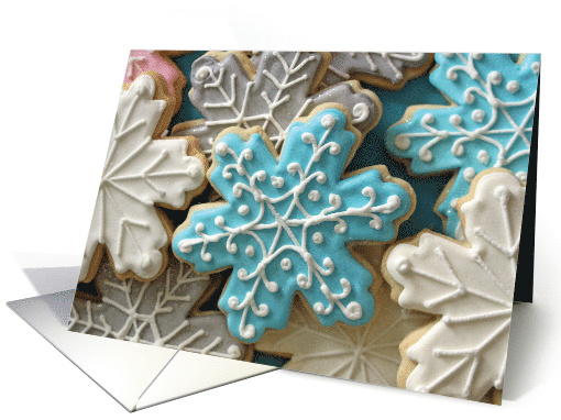 Happy Holidays Blue Snowflake Cookies card (1666710)