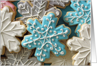 Happy Holidays Blue Snowflake Cookies card