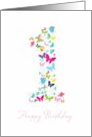 Butterfly 1st birthday card