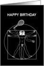 Tennis Happy Birthday with Vitruvian Tennis Man card