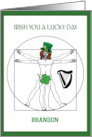 St. Patrick’s Day Funny Vitruvian Leprechaun Custom Text card