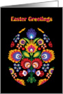 Folklore Easter Greetings with Easter Egg Pisanka card