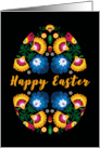 Folklore Happy Easter Greetings with Easter Egg Pisanka card