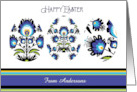 Happy Easter Eggs with Folklore Motif Custom card