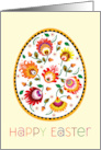 Happy Easter Folklore Inspired Pysanka Easter Egg in Yellow and Orange card