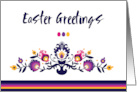 Easter Greetings with Purple Folklore Composition card