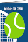 Have an Ace Easter Tennis Racket and Tennis Egg Ball Blue card